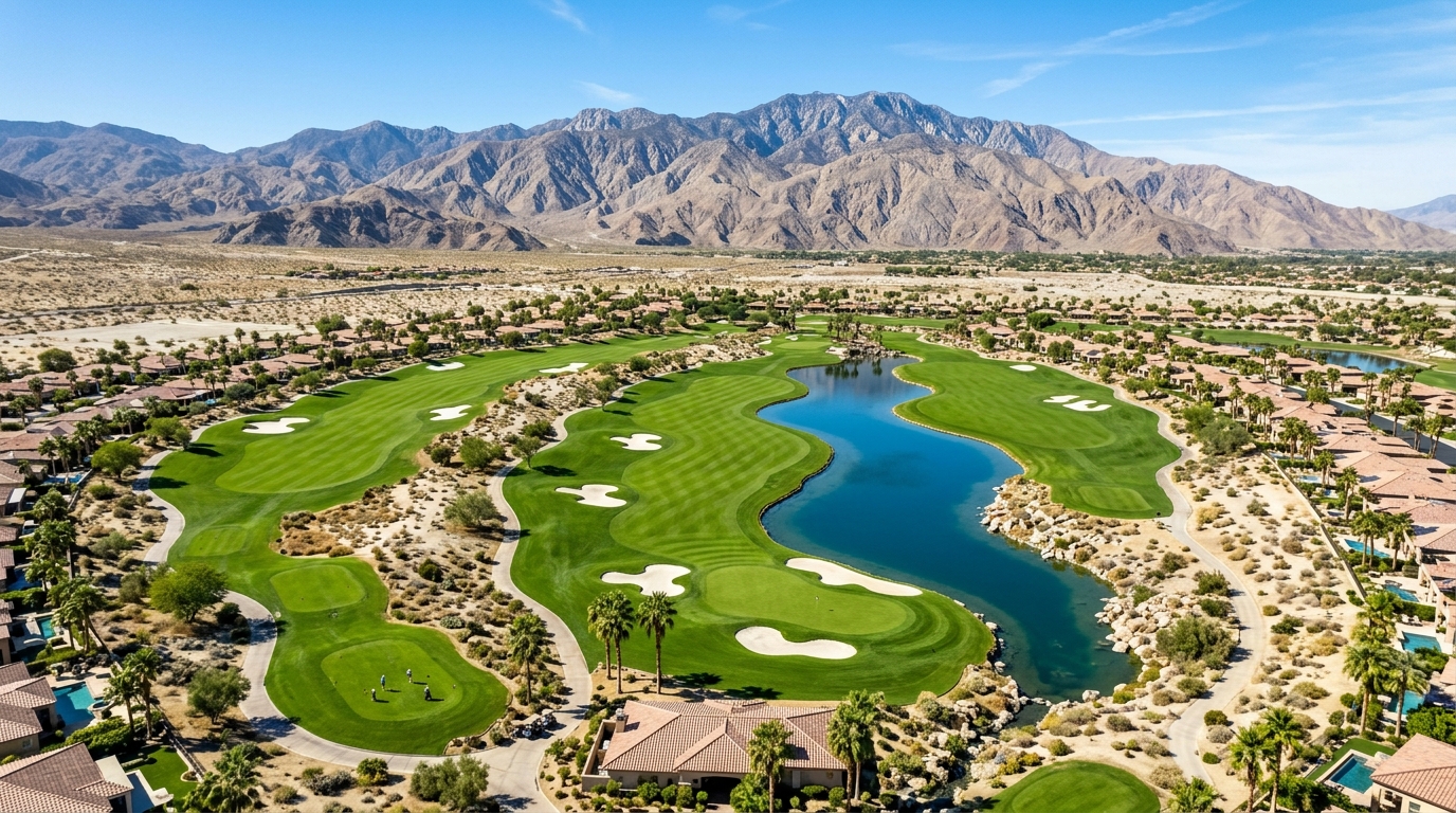 Aerial view of Indio golf course