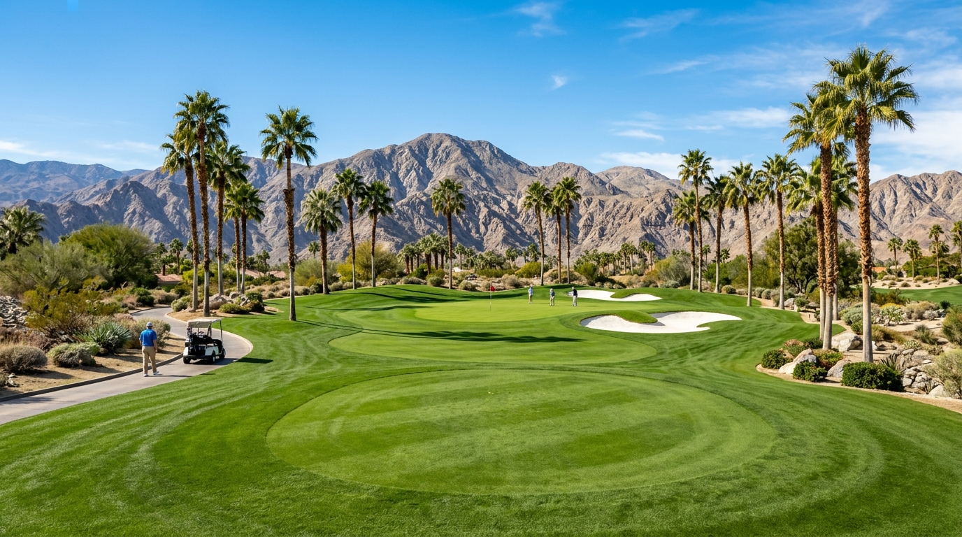 Championship golf course fairway in Indio