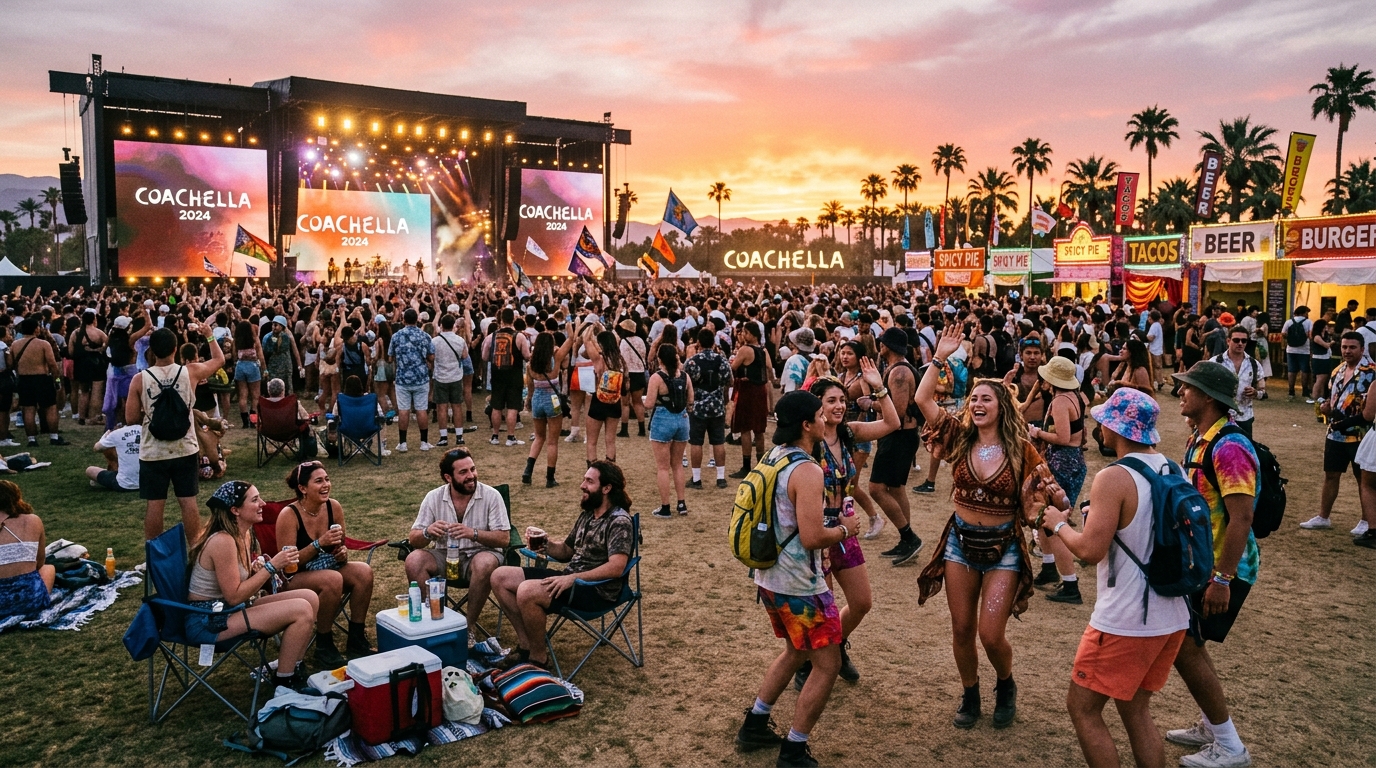 Coachella festival attendees enjoying the experience