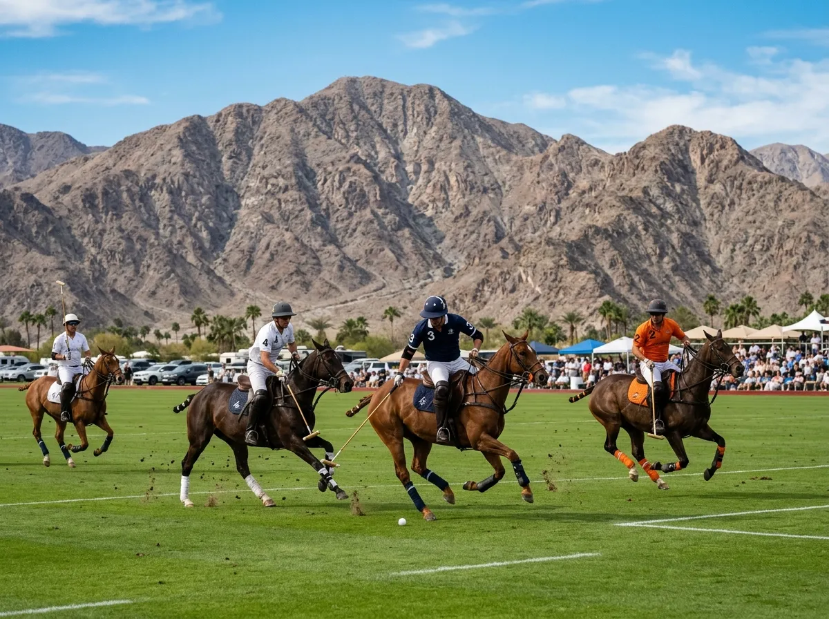Golf fairway at Big Rock Golf and Pub at Indian Springs in Indio with mountain views