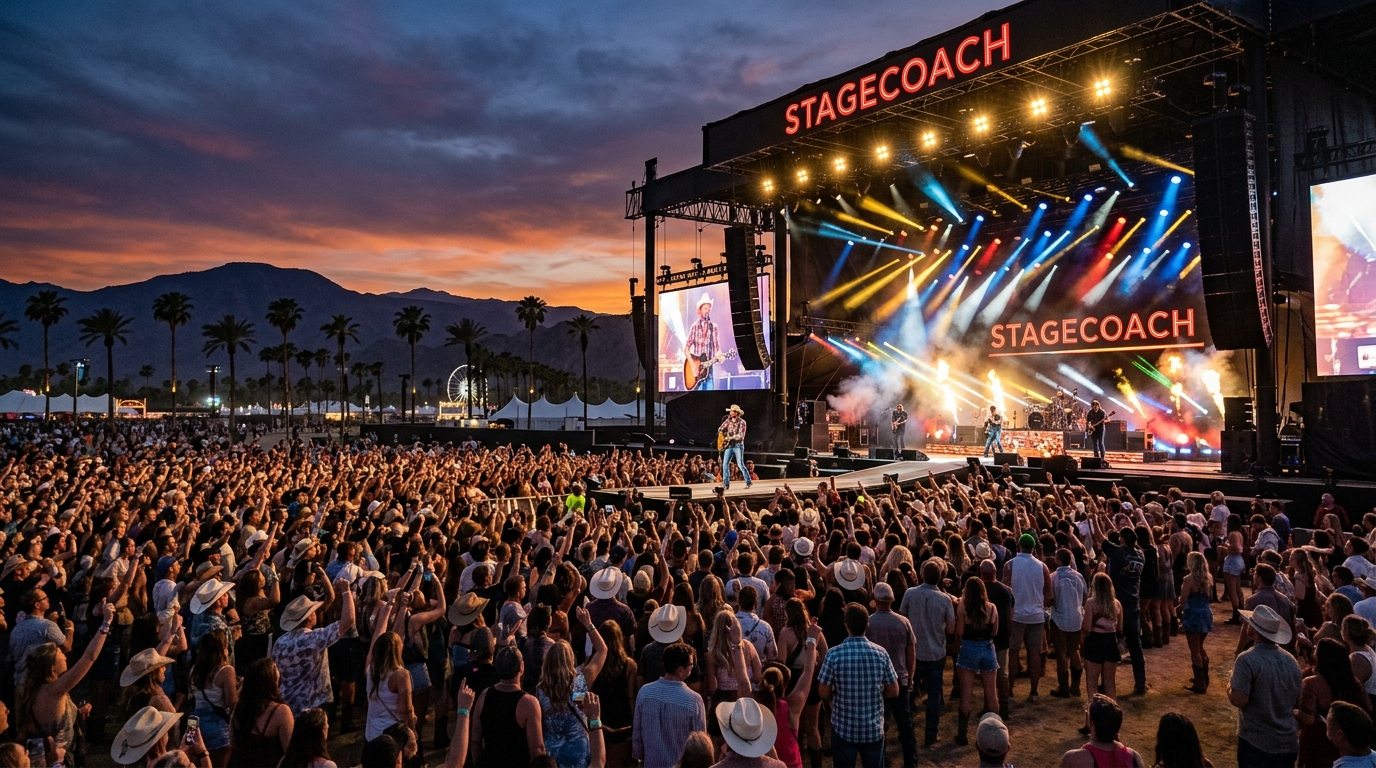 Stagecoach festival main stage and crowd