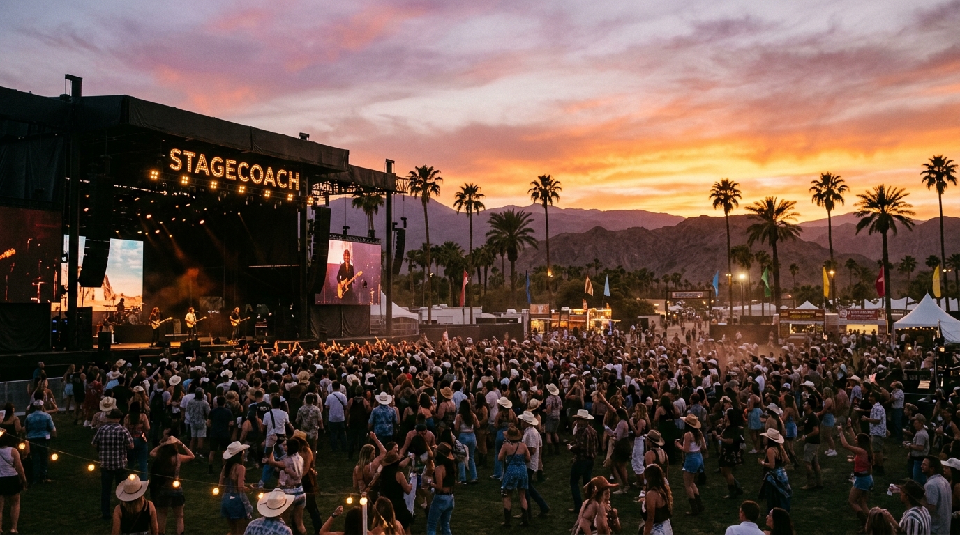 Stagecoach festival sunset scene