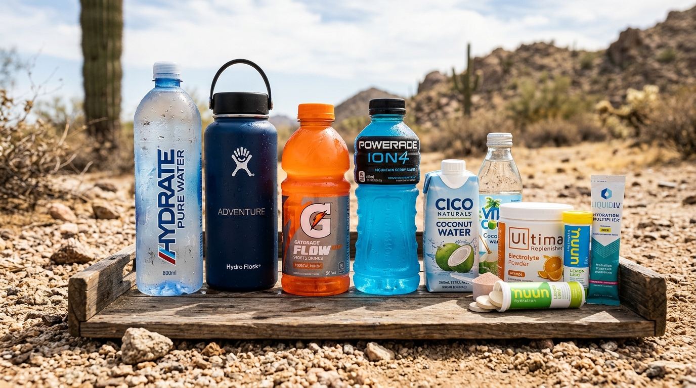 Various hydration options for desert heat