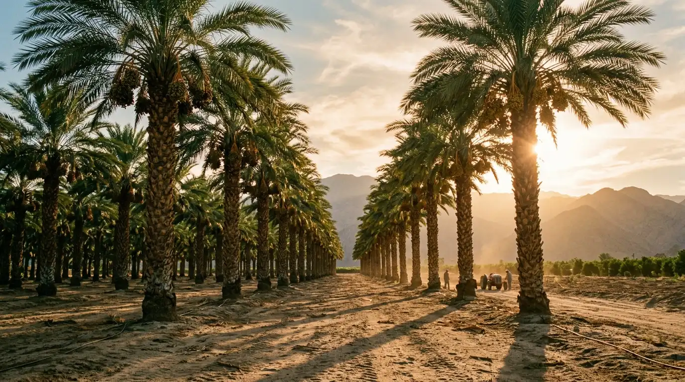 Date palm trees in grove