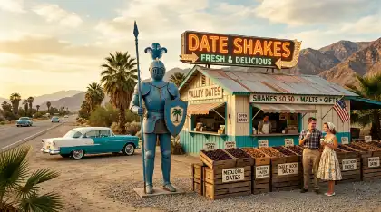 Roadside date stand along highway